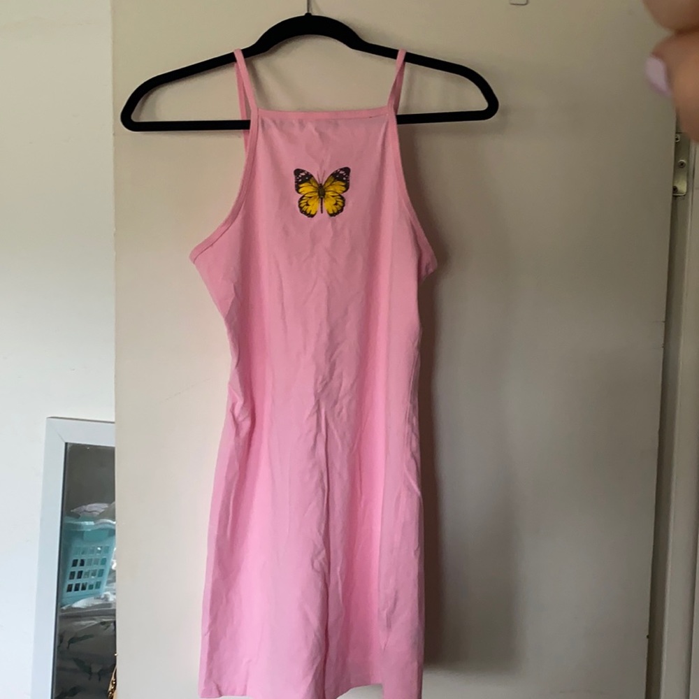 UO Pink Butterly Dress